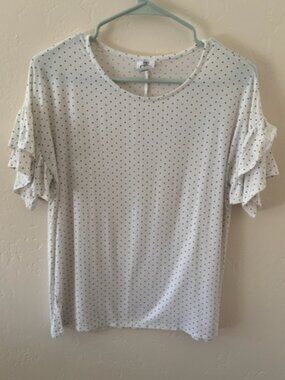 White Polka Dot Top